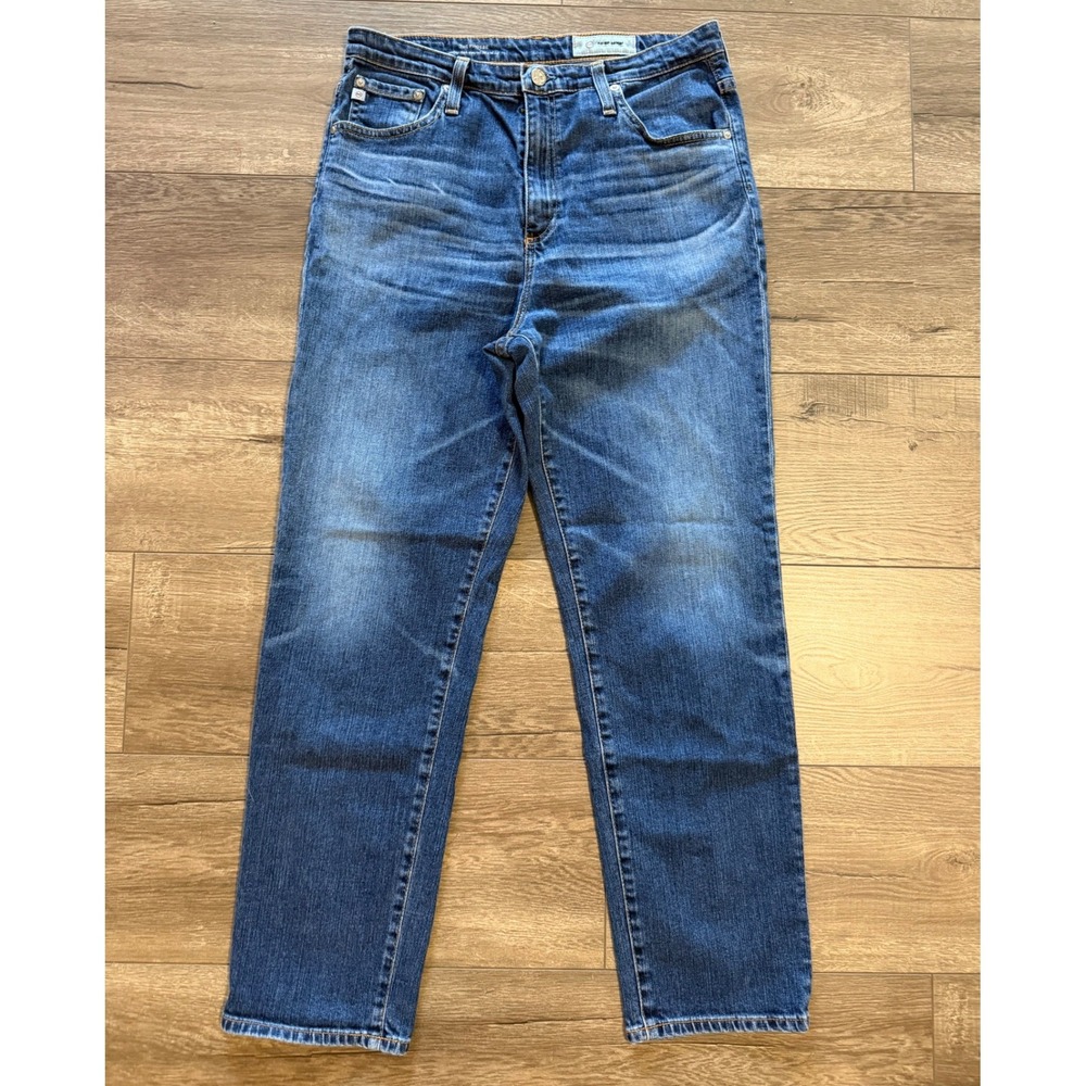 AG Adriano Goldschmied The Phoebe High Waist Straight Leg Cropped Jeans Blue 31R